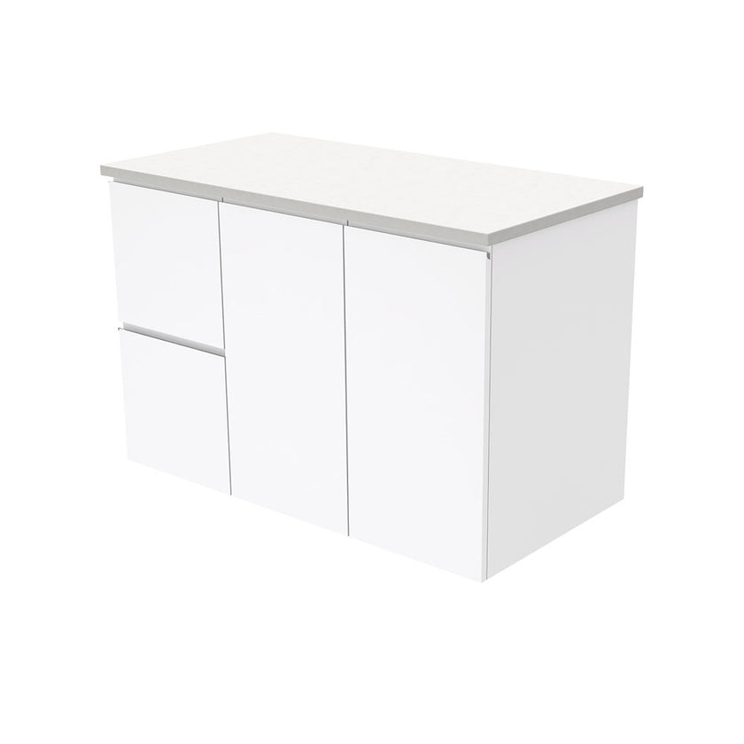 Fingerpull Wall Hung Gloss White Cabinet