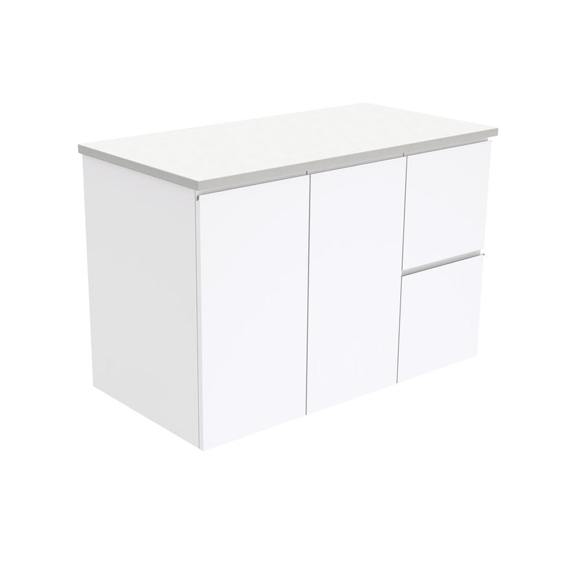 Fingerpull Wall Hung Gloss White Cabinet