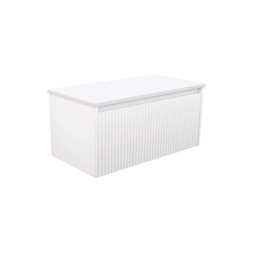 Alina Fluted Satin White Wall Hung Cabinet