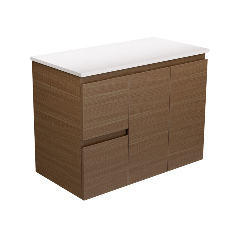 Edge Walnut Oak Wall Hung Cabinet