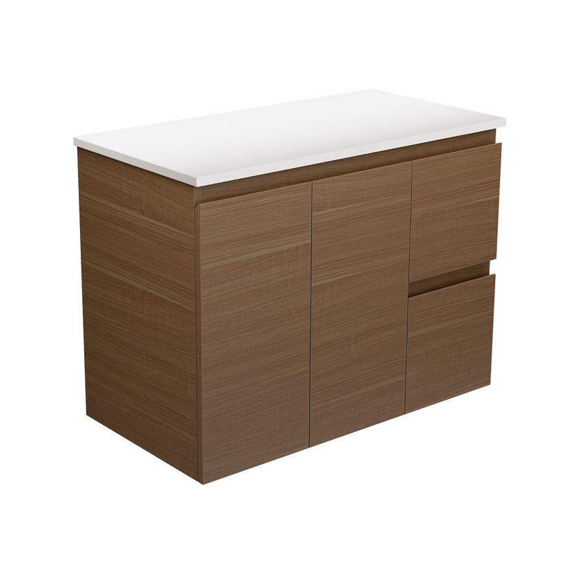 Edge Walnut Oak Wall Hung Cabinet