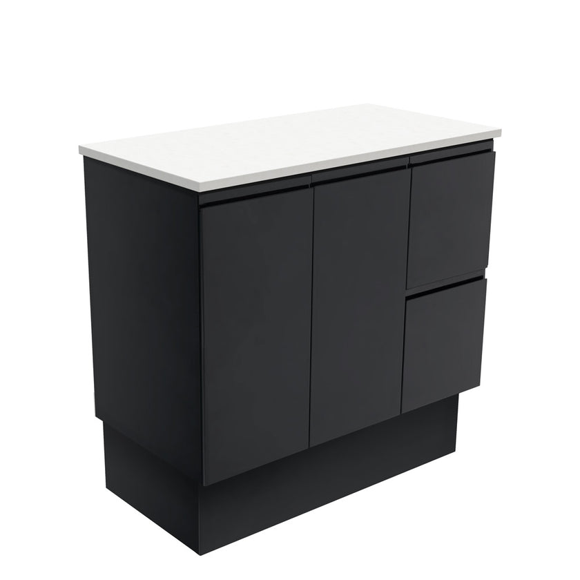 Fingerpull Floor Standing Satin Black Cabinet