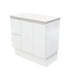 Fingerpull Floor Standing Satin White Cabinet