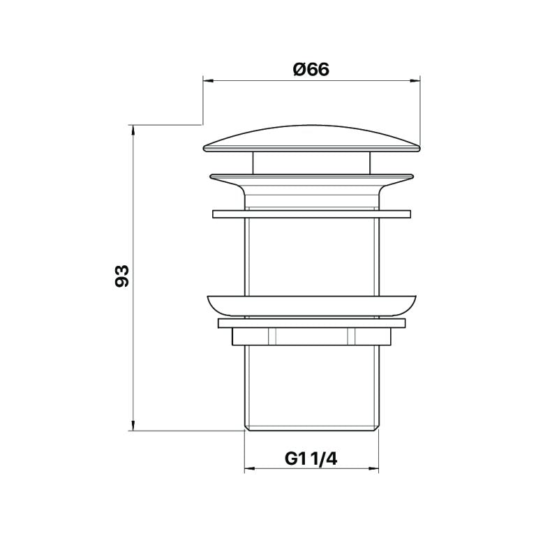 Plug & Waste Dome Pop Up 32mm