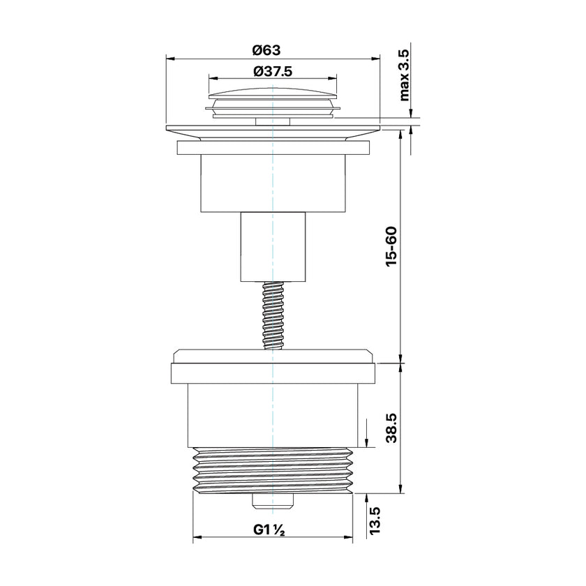 32/40mm Universal Pop Up Basin Waste