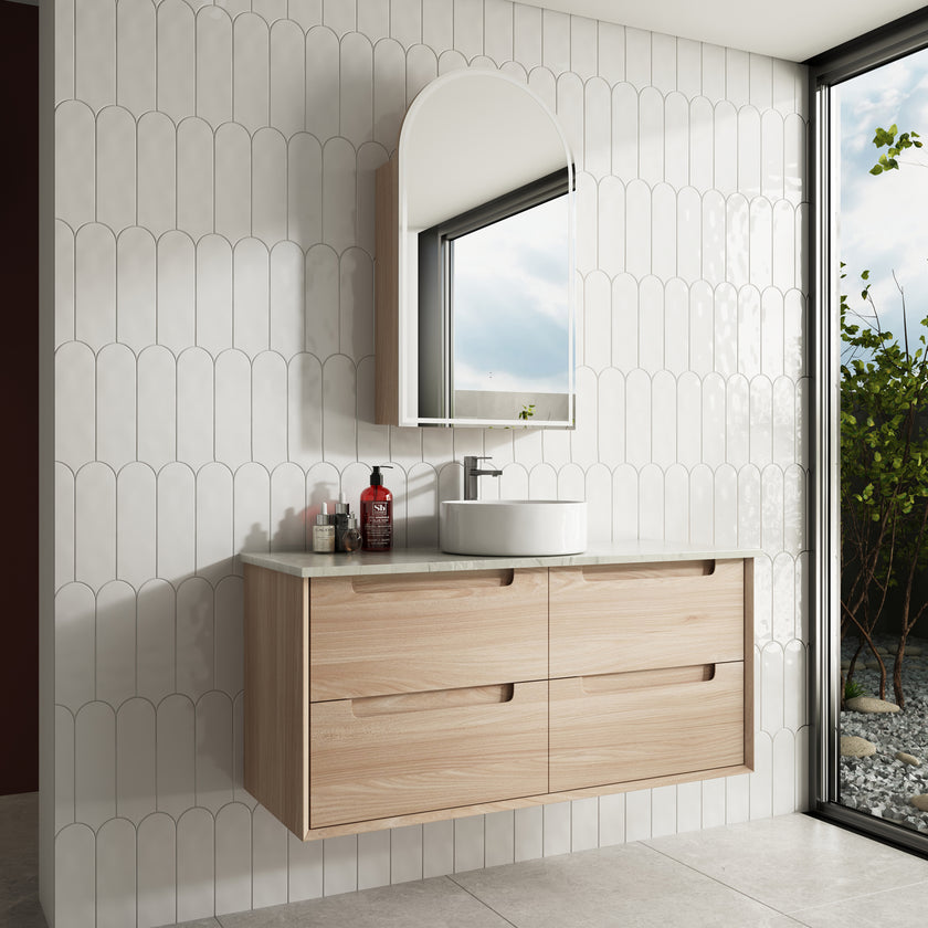 Ainsley Wall Hung Vanity Including Flat Stone Top