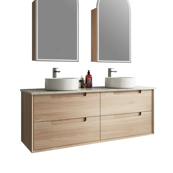 Ainsley Wall Hung Vanity Including Flat Stone Top