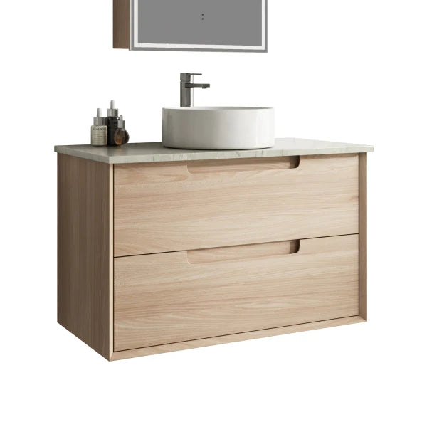 Ainsley Wall Hung Vanity Including Flat Stone Top