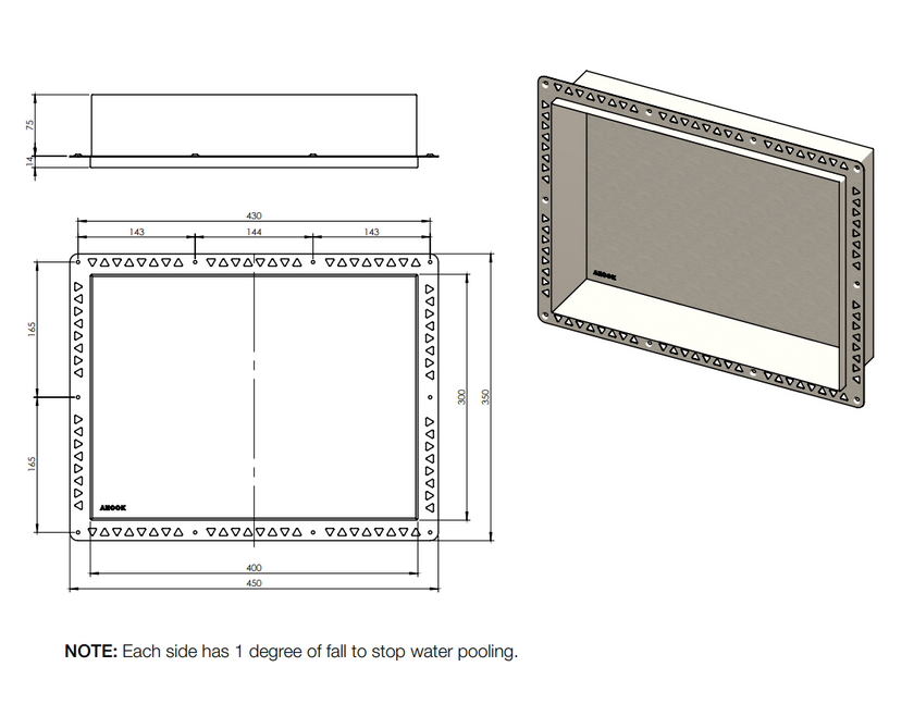 Anook Stainless Steel Shower Niche