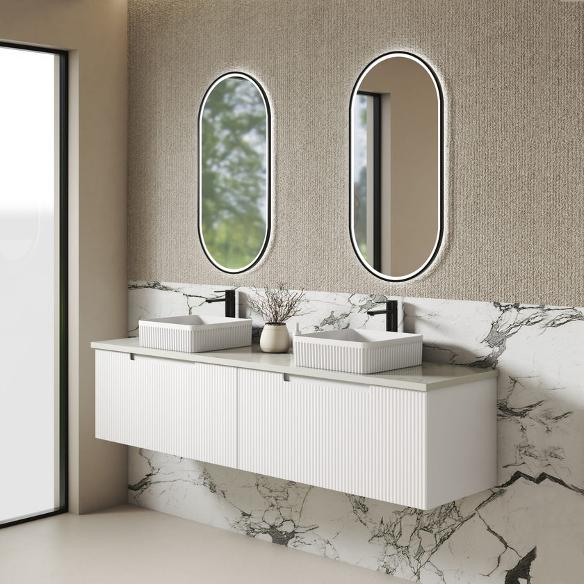 Perla Wall Hung Mark 2 Vanity Including Flat Stone Top
