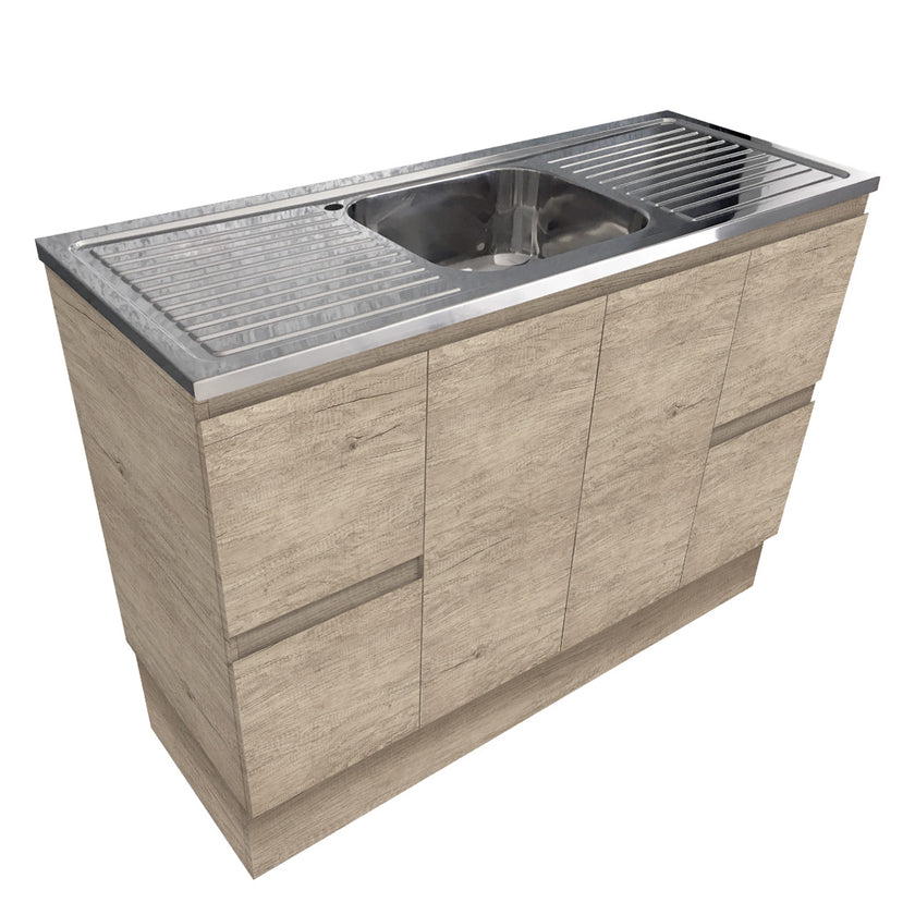 Citi Edge Scandi Oak 1200 Vanity on Kickboard