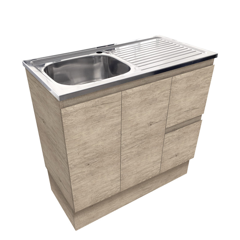 Citi Edge Scandi Oak 900 Vanity on Kickboard
