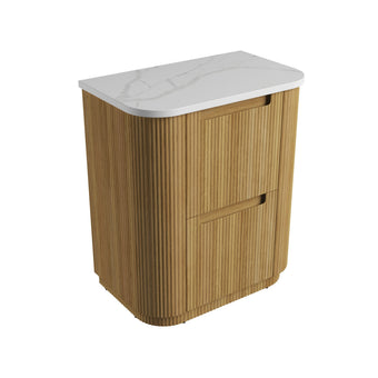 Curved Varcelli Floor Standing Vanity Including Stone Top