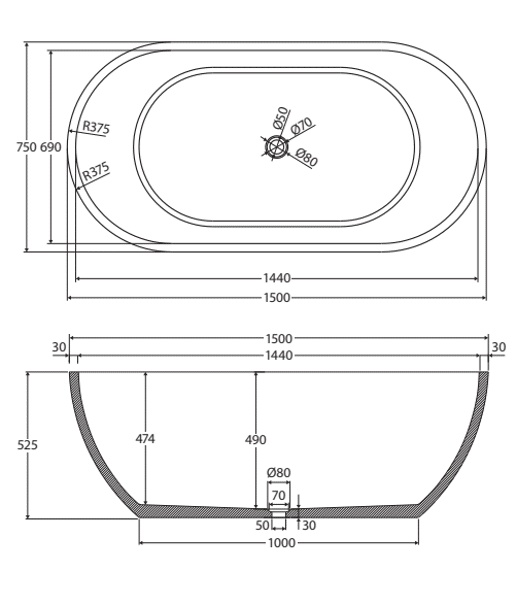 Jada Concrete Bath