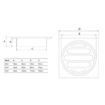 Square Floor Waste