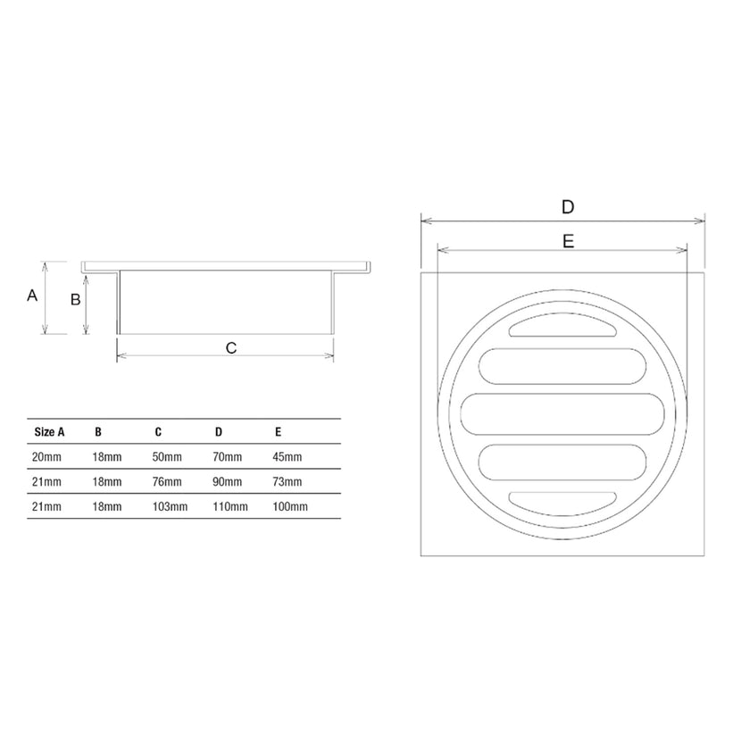 Square Floor Waste