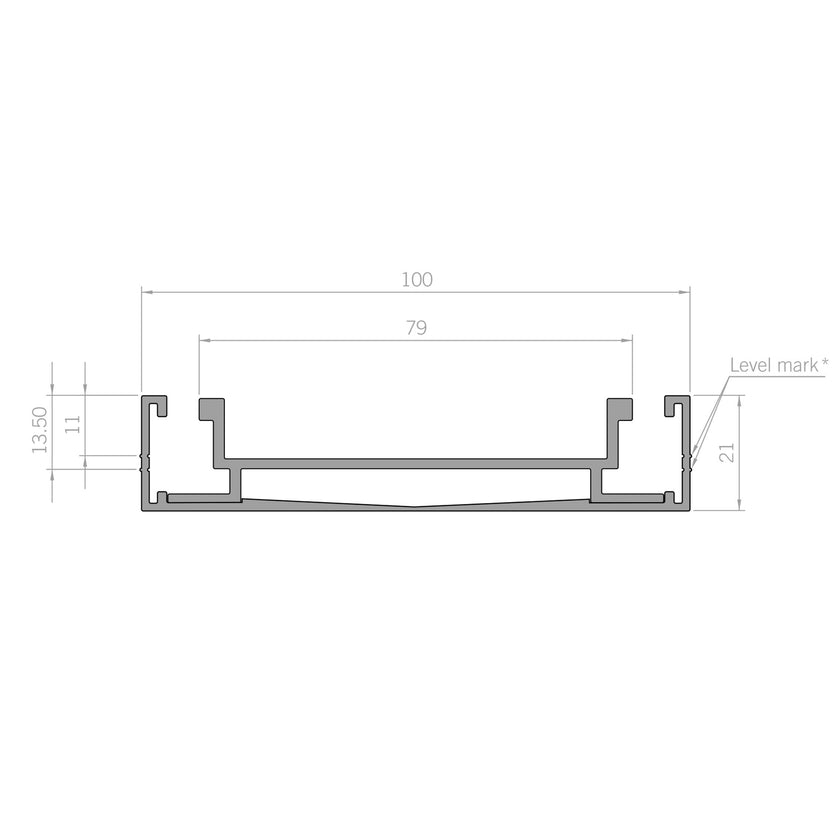 Hayman Aluminium Tile in Channel Drain 21mm