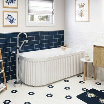 Eleanor Fluted Corner Left Hand Acrylic Bath