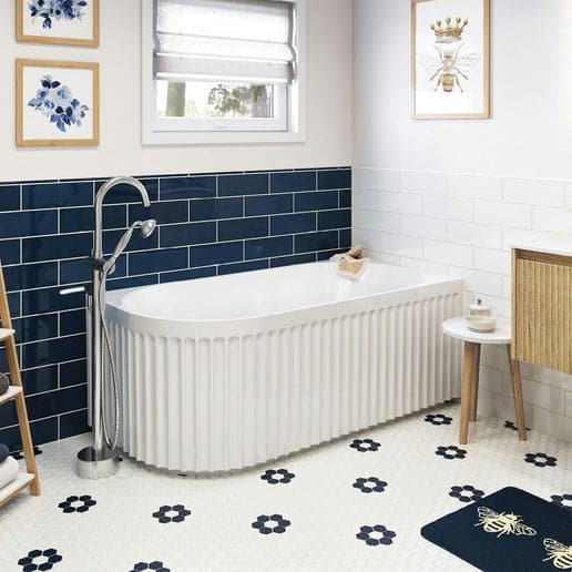 Eleanor Fluted Corner Left Hand Acrylic Bath