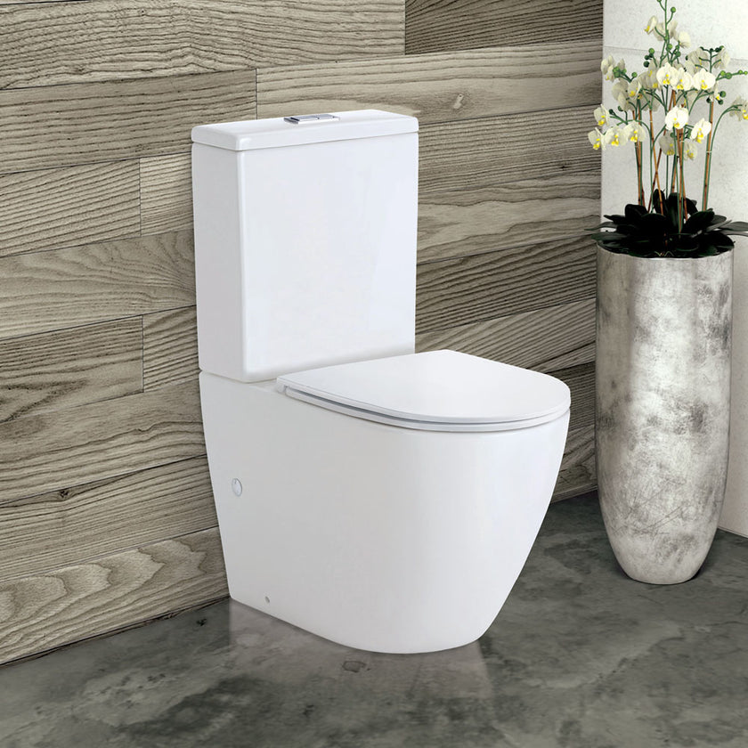 Koko Tornado Back To Wall Toilet Suite with Slim Seat, Gloss White