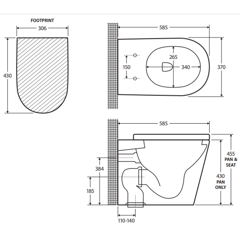 Isabella In Wall Cistern Toilet Suite
