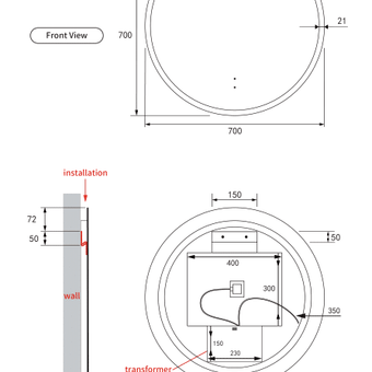 LED Windsor Frameless Round Mirror