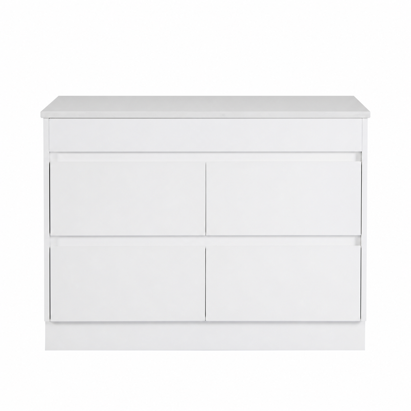 Leona Floor Standing Vanity Including Flat Stone Top