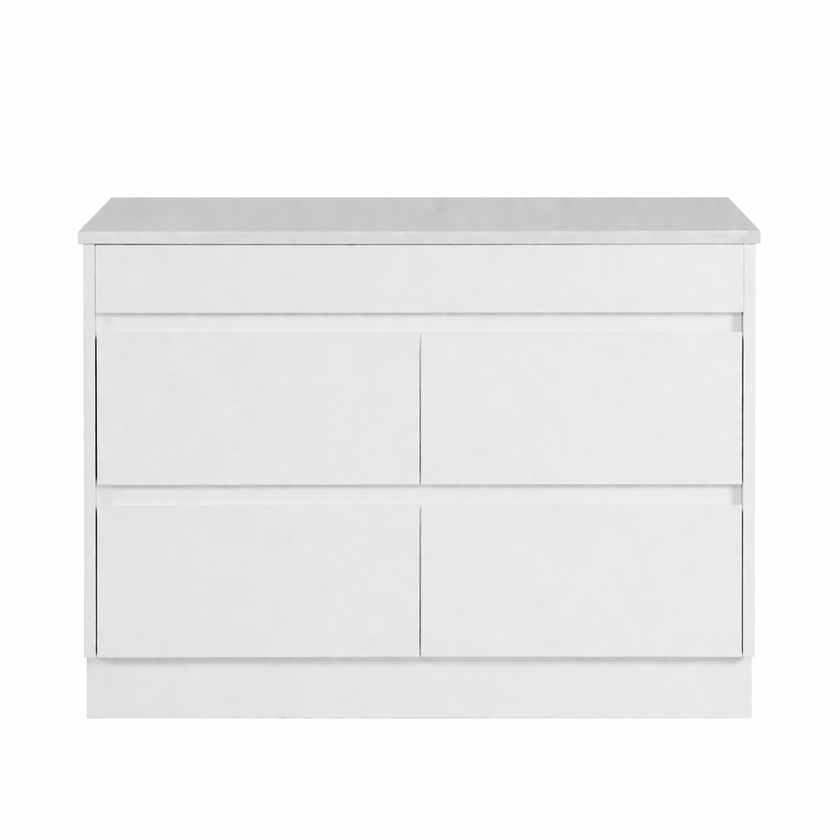 Leona Floor Standing Vanity Including Flat Stone Top