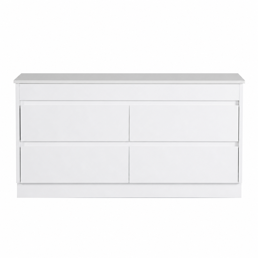 Leona Floor Standing Vanity Including Flat Stone Top