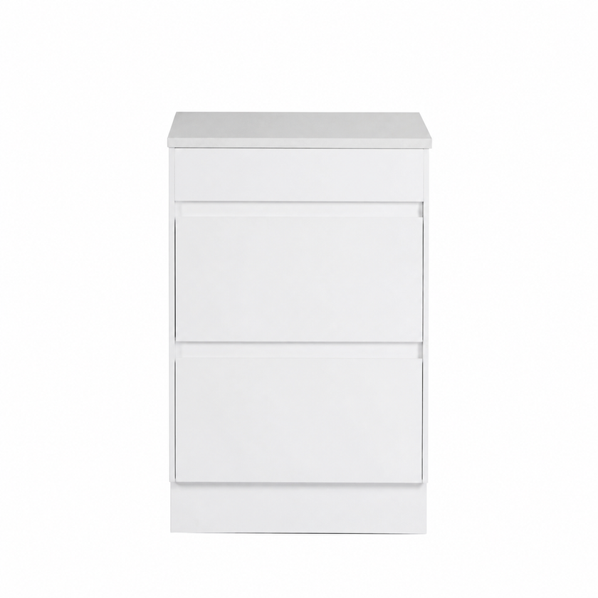 Leona Floor Standing Vanity Including Flat Stone Top