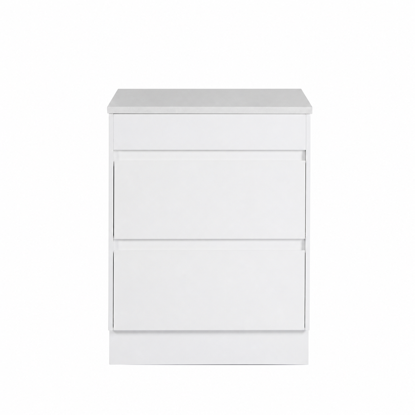 Leona Floor Standing Vanity Including Flat Stone Top
