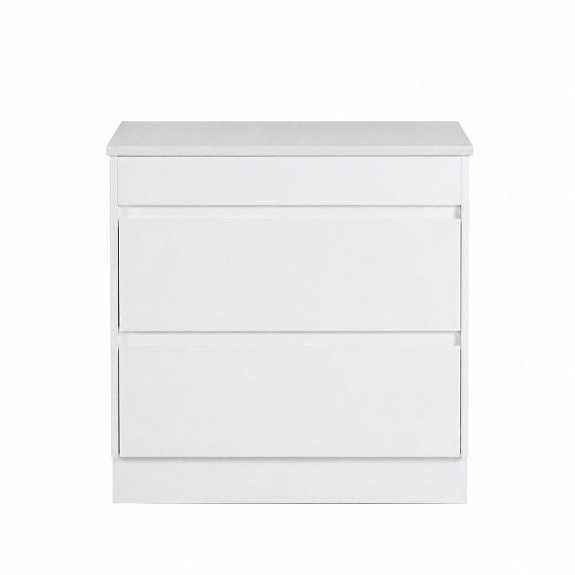 Leona Floor Standing Vanity Including Flat Stone Top