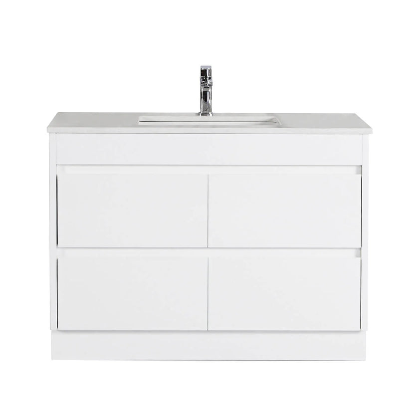 Leona Floor Standing Vanity Including Stone Top and Undermount Basin