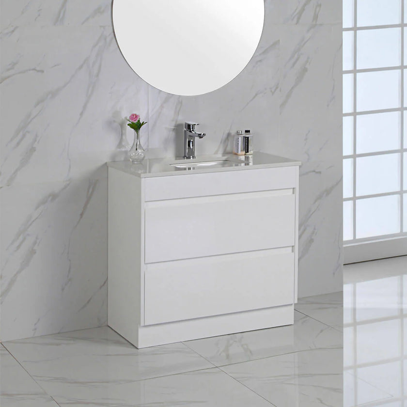 Leona Floor Standing Vanity Including Stone Top and Undermount Basin