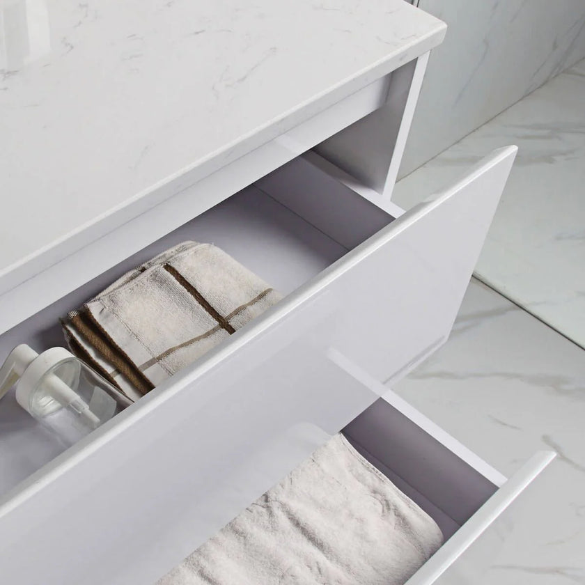 Leona Wall Hung Vanity Including Flat Stone Top