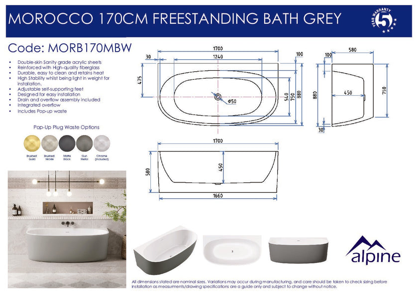 Morocco Back To The Wall Bath