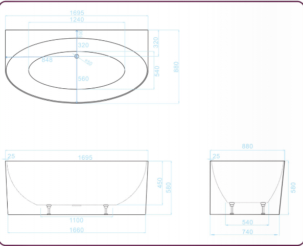 Morocco Back To Wall Freestanding Bath