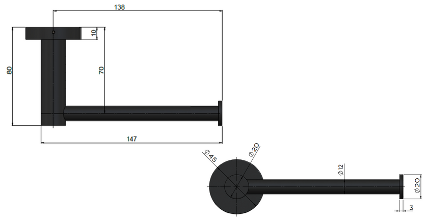 Round Toilet Roll Holder