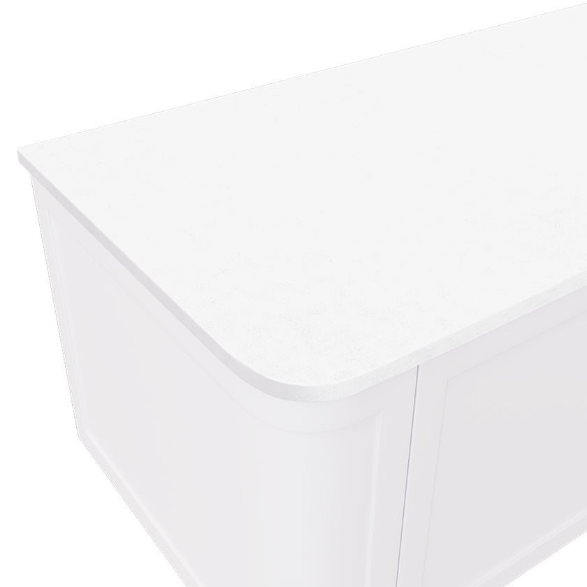 Silica-Free Curved Solid Surface Vanity Benchtop