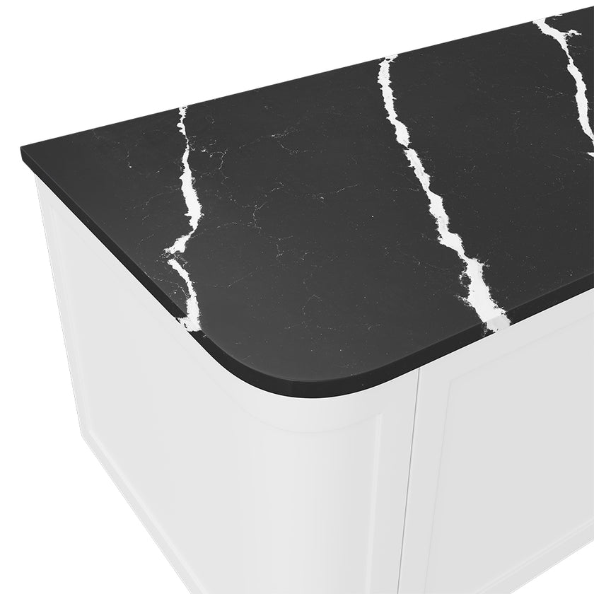 Silica-Free Curved Solid Surface Vanity Benchtop