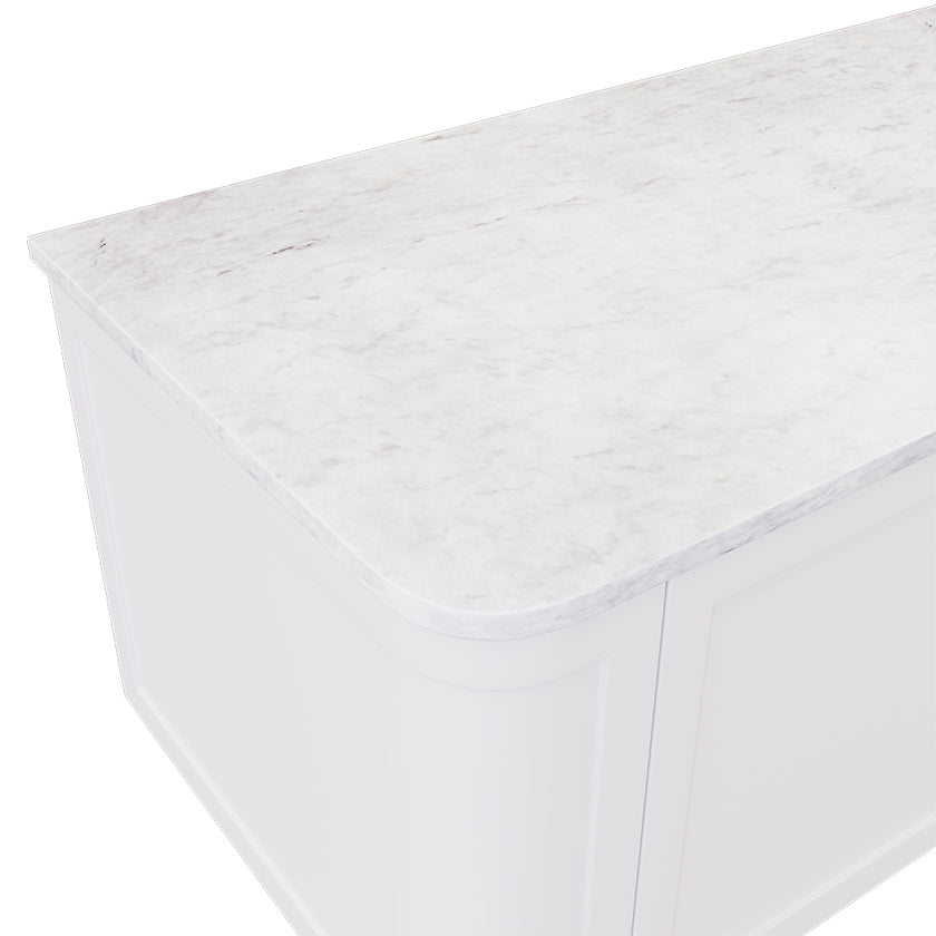 Silica-Free Curved Solid Surface Vanity Benchtop