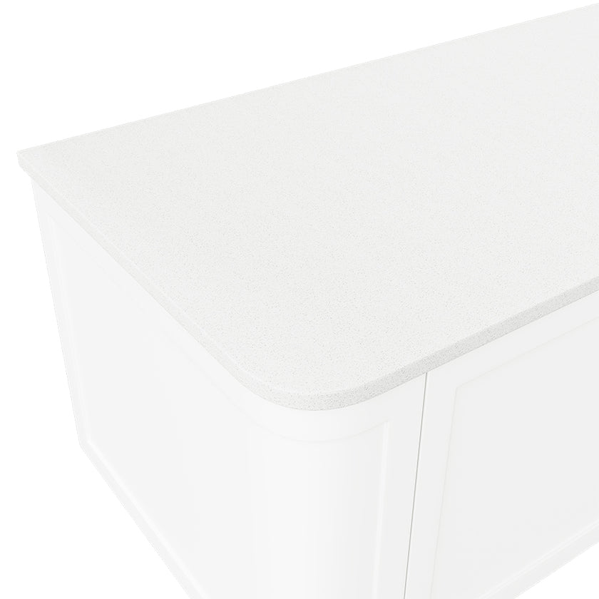 Silica-Free Curved Solid Surface Vanity Benchtop