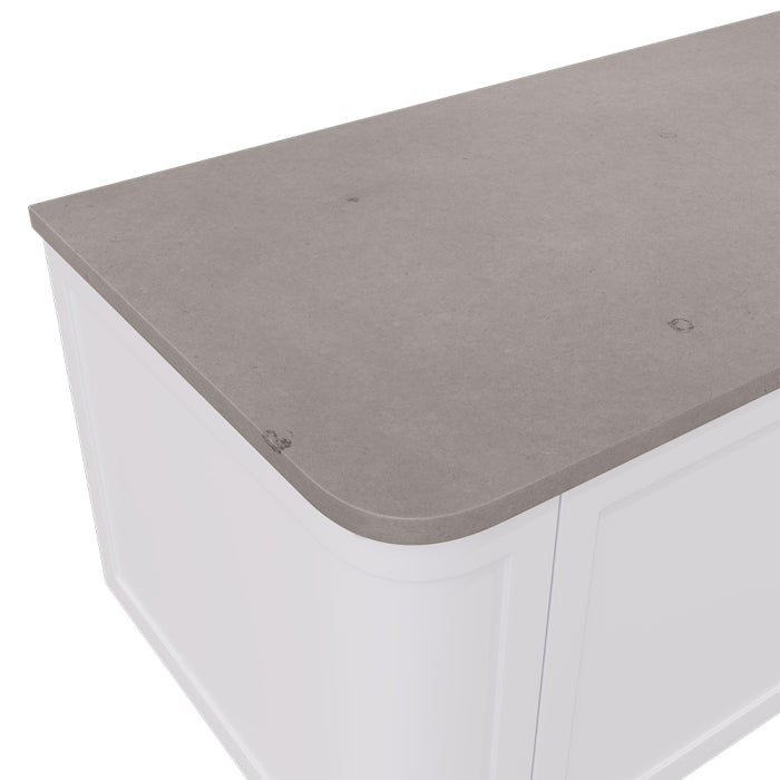 Silica-Free Curved Solid Surface Vanity Benchtop