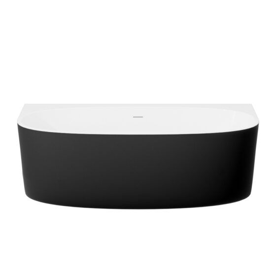 Morocco Back-To-Wall Freestanding Bath Black