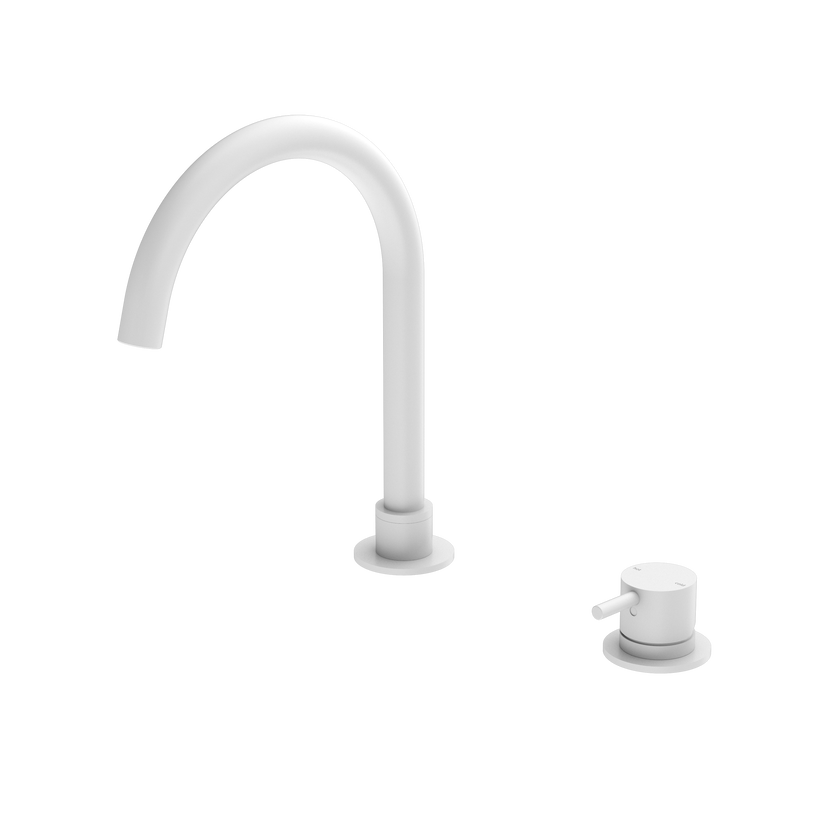 Mecca Hob Basin Mixer Round Swivel Spout