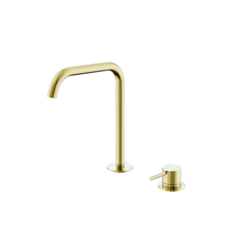 Mecca Hob Bath/Kitchen Mixer Set Edge Spout