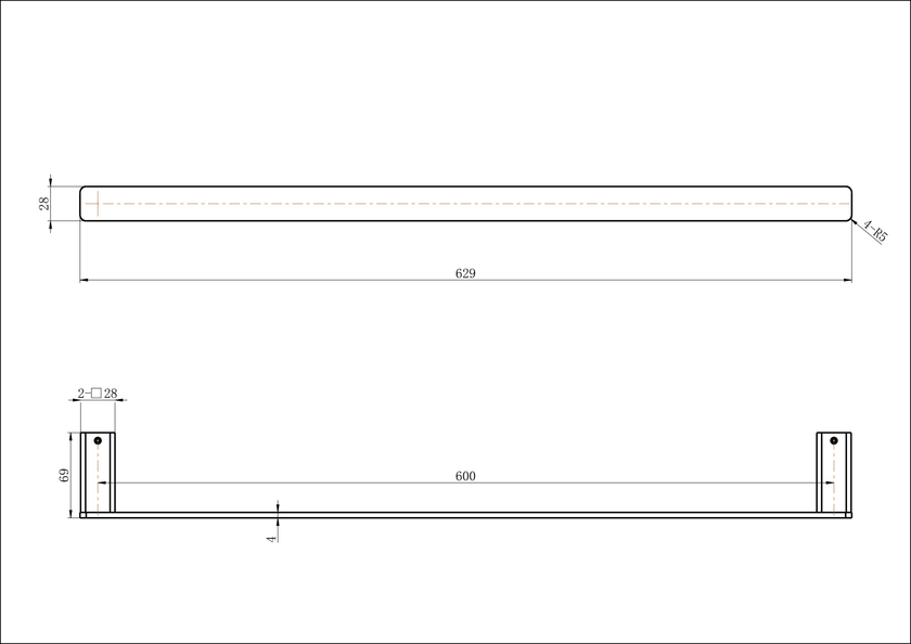 Nova Single Towel Rail