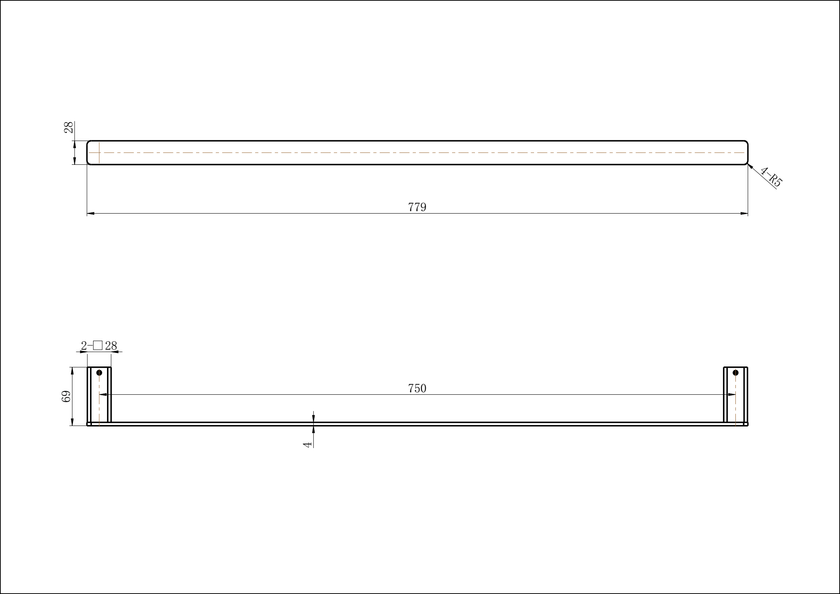 Nova Single Towel Rail