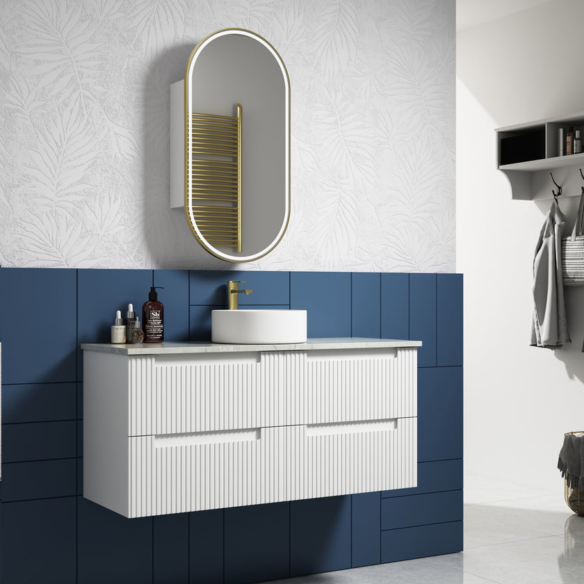 Neva Wall Hung Vanity Including Flat Stone Top