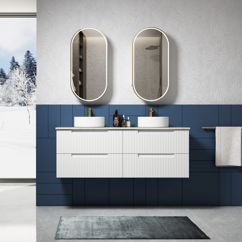 Neva Wall Hung Vanity Including Flat Stone Top